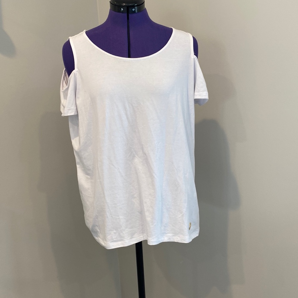 Michael Kors white cold shoulder tee